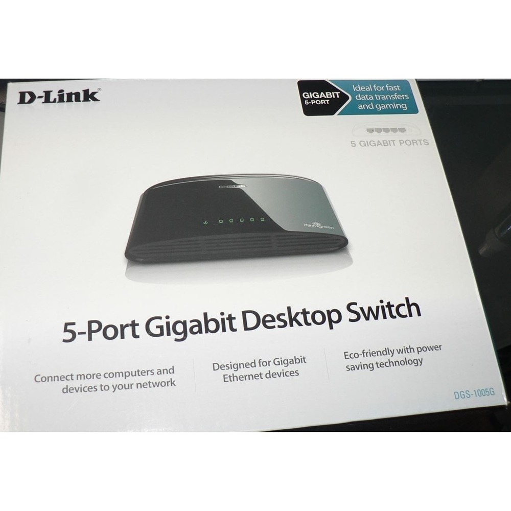 D-Link DGS-1005G 5-Port Gigabit Desktop Switch 1000mbps NEW Sealed Eco-friendly